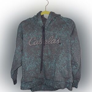 Cabela's Speckled Hooded Sweatshirt - Charcoal & Teal